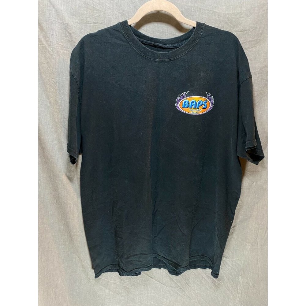 Baps Finishing First Shirt Adult Large Black Front Back Graphic‎ Tee Mens